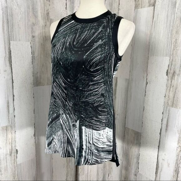 Helmut‎ Lang Black Silk Sleeveless Blouse Top Shirt Side Zip Up Crew Neck P - Picture 1 of 13